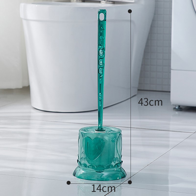 Love Heart Clear Toilet Brush Set Toilet Cleaning Brush Toilet Blind Angle Brush Long Handle Soft Hair Toilet Cleaning Brush Specification drawing