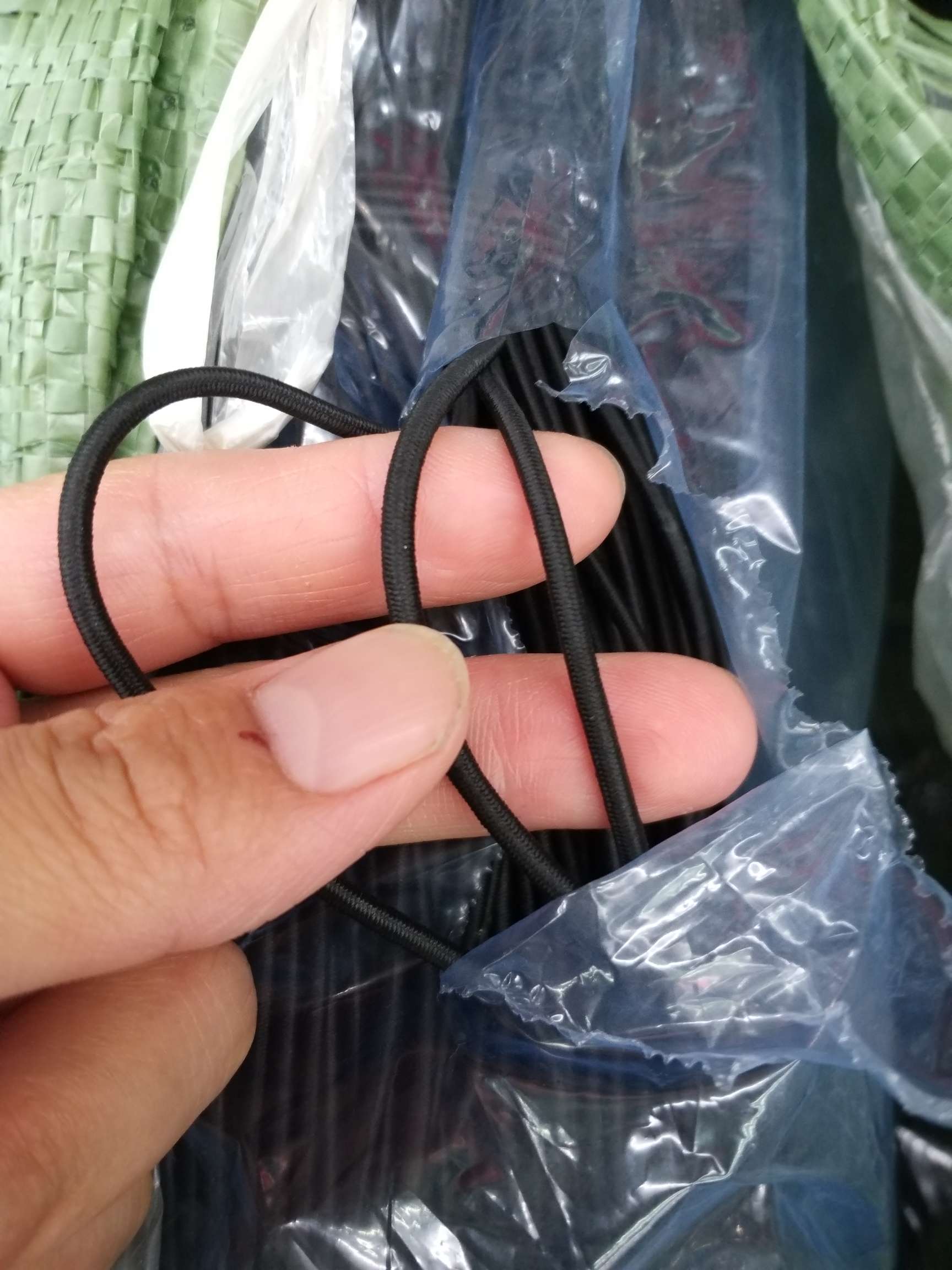 2-3mm进口如胶松紧弹力绳防风帽绳服装下摆配件材料箱包拉链头吊牌绳防水抽绳滑板车专用绳头扣饰品手工DIY口罩布拉弹力绳细节图