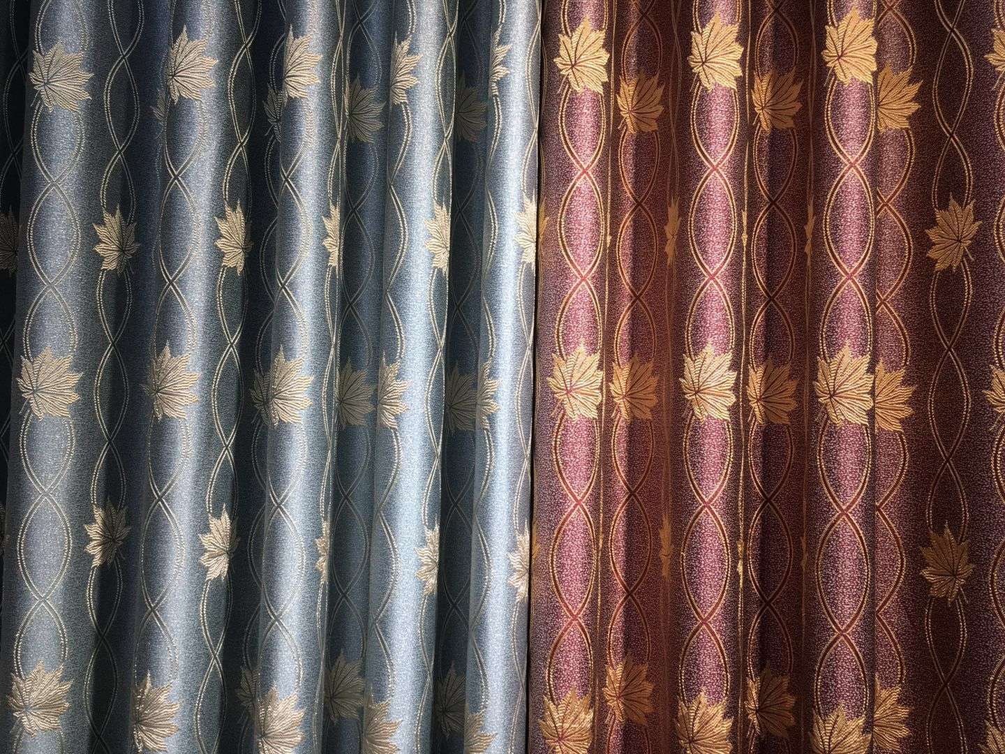 High-end gold silk jacquard curtains