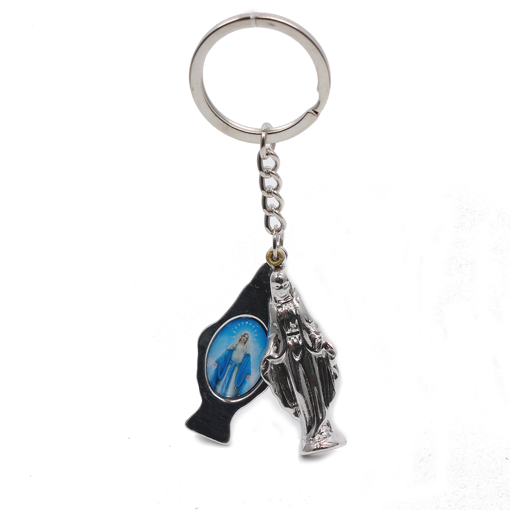 Three-dimensional Virgin Mary keychain pendant ring accessory gift Application Scenario
