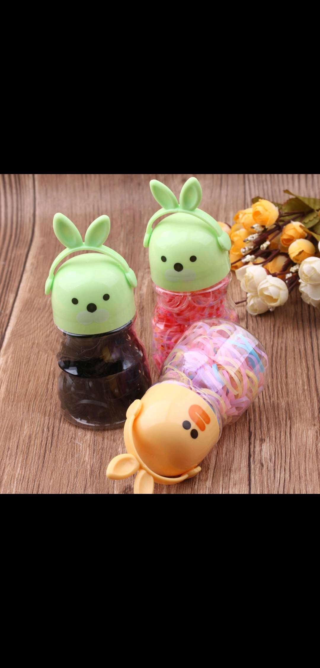 Cute portable canned disposable rubber band hair tie, ins Korean version hair tie, colorful children's braided hair tie details Picture