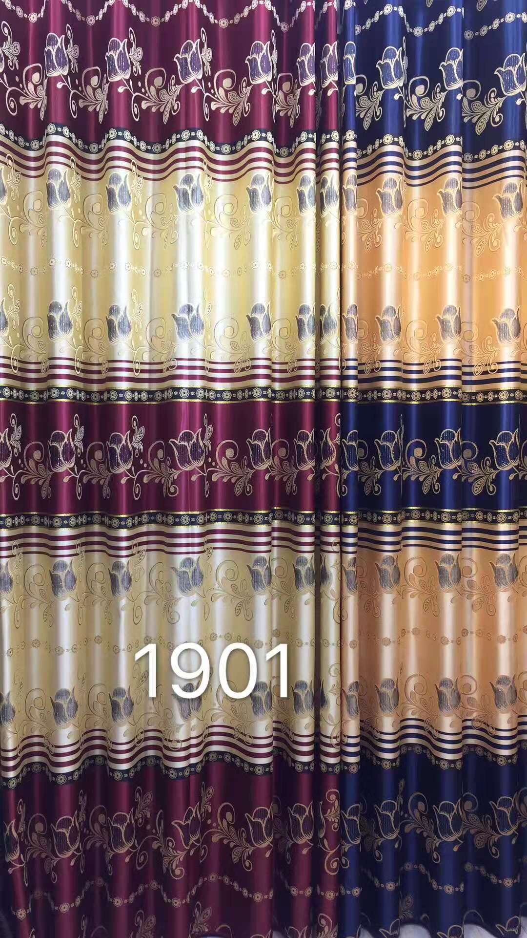 Three-sided jacquard blackout curtains