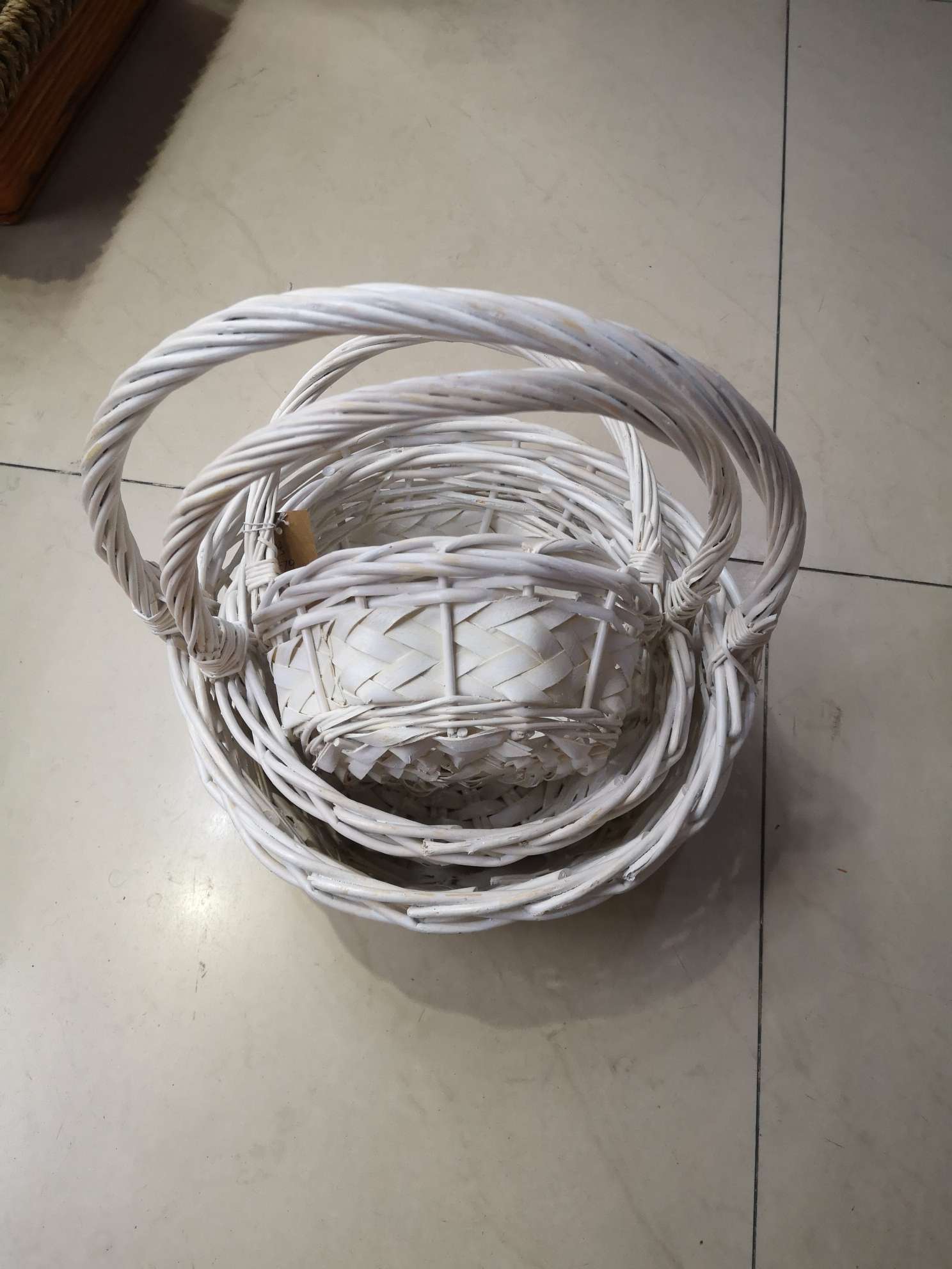 工艺品礼品装饰花桶满天星仿真花柳编提篮工艺摆件花篮装饰品