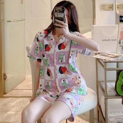 Ladies' Homestay Pajamas Set Cute Sweetheart Pattern, Floral Pattern, M-Xxl details Picture