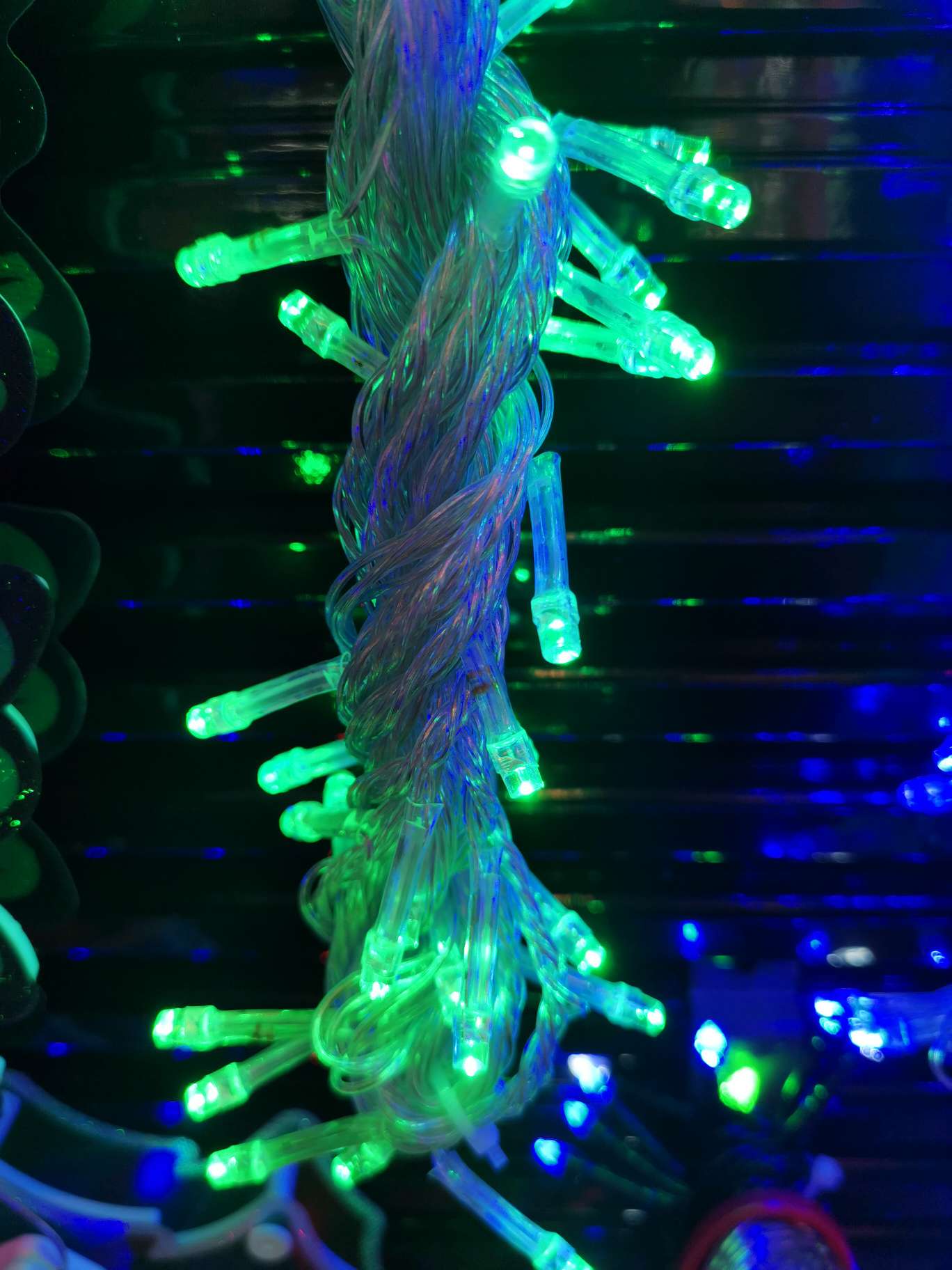 100 transparent LED green light with a total length of 9 meters