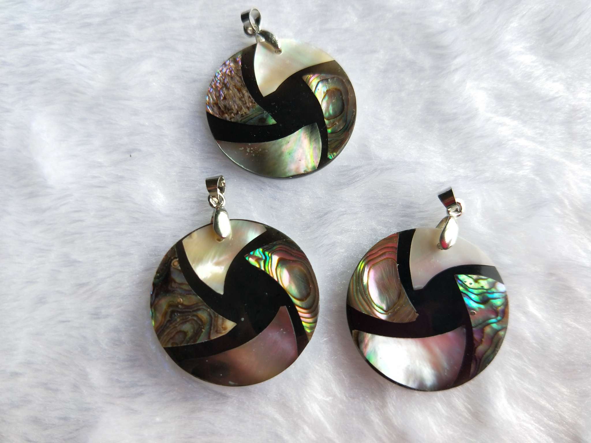 Abalone Shell Black Butterfly Shell Freshwater Shell Match Shell Necklace Pendant Round Shell Jewelry Shell Pendant Abalone Shell Pendant