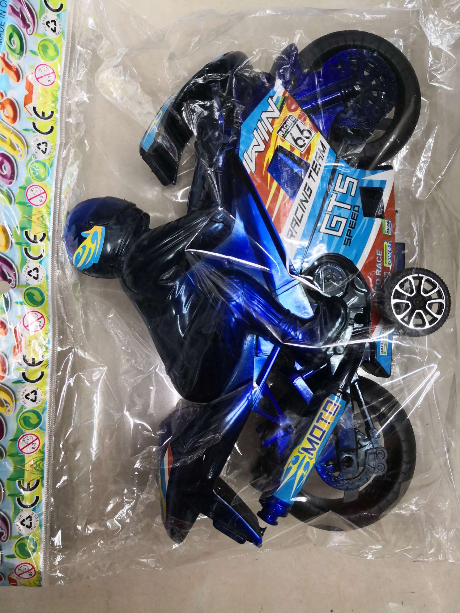 Blue spray-painted inertia motorcycle thumbnail