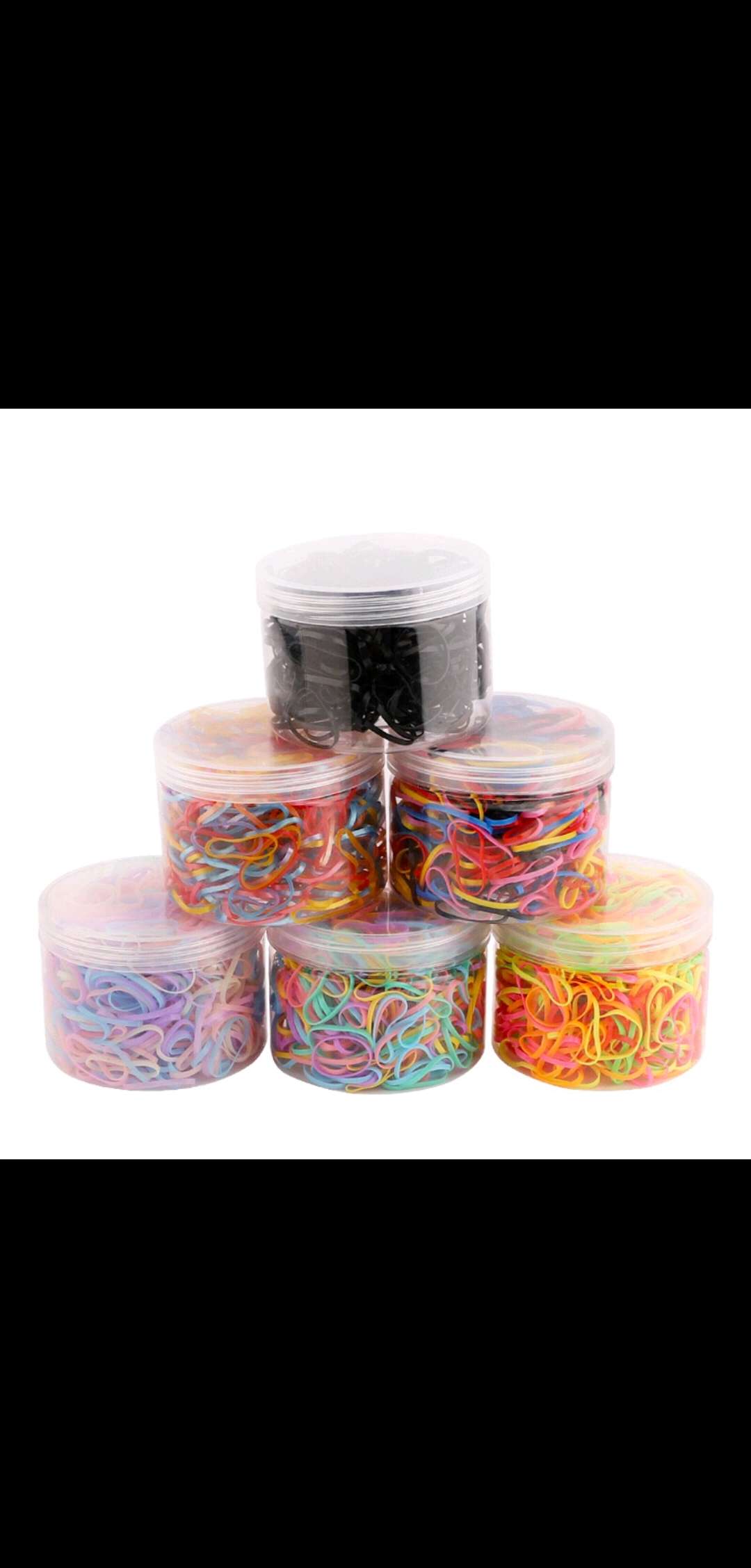 520 colorful disposable rubber bands in a can of Korean version that won't hurt children's hair. Candies can't be pulled apart details Picture