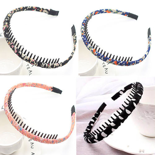 Korean hair band with teeth facial mask makeup head band handmade cloth winding hair clip accessories thumbnail