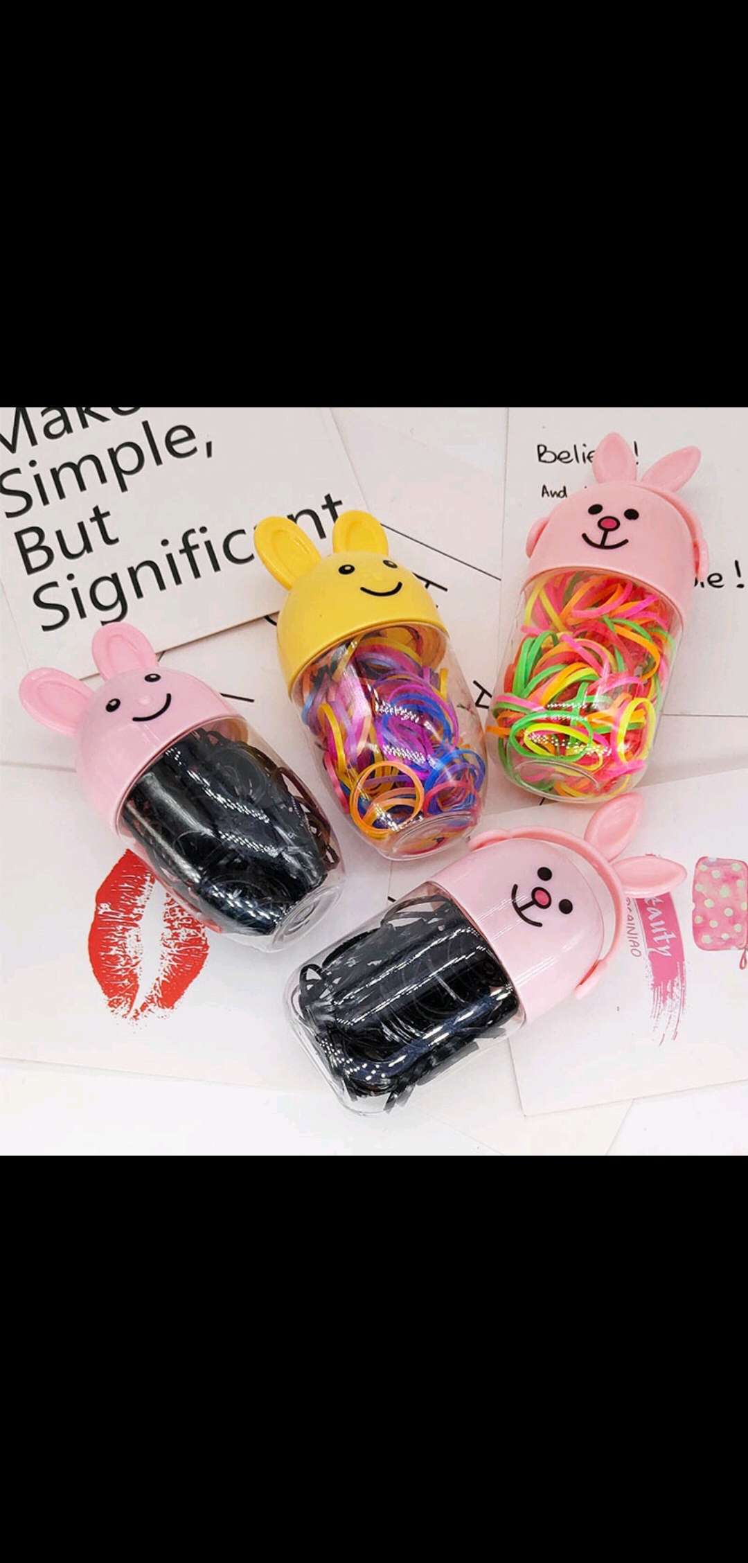 Korean version children's disposable rubber band, unbreakable bottle rabbit, colorful high-elasticity girls' hair tie, hair band and hair accessory