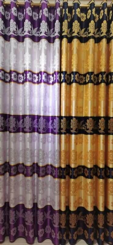 Three-sided jacquard blackout curtains