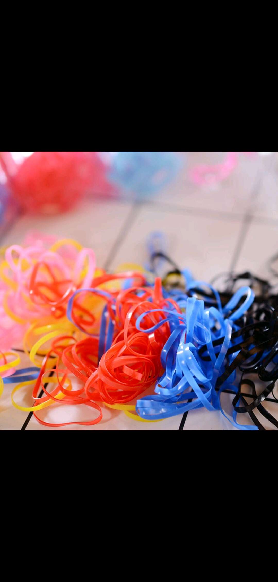 Disposable rubber band, large tube, candy-colored children's multi-color rubber band, hair band, middle tube, hair accessory ht Specification image