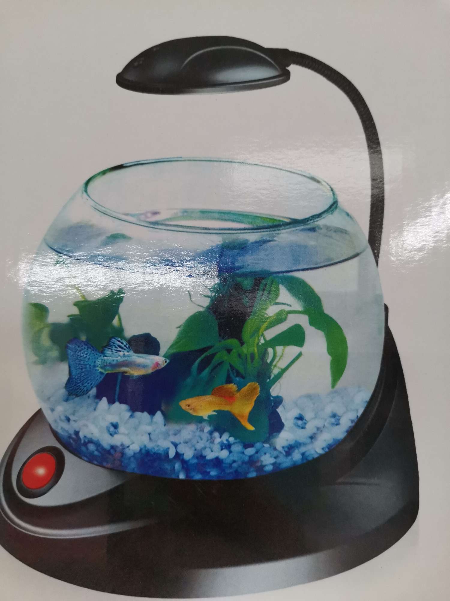 Fish tank aquarium desktop, living room household small self-circulation lazy person no need to change water glass ecological goldfish tank desktop, mini small fish tank fish bowl Specification image