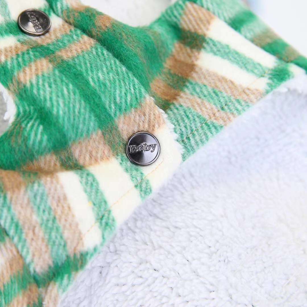 时尚大格子衣/宠物秋冬服装/宠物用品衣服细节图
