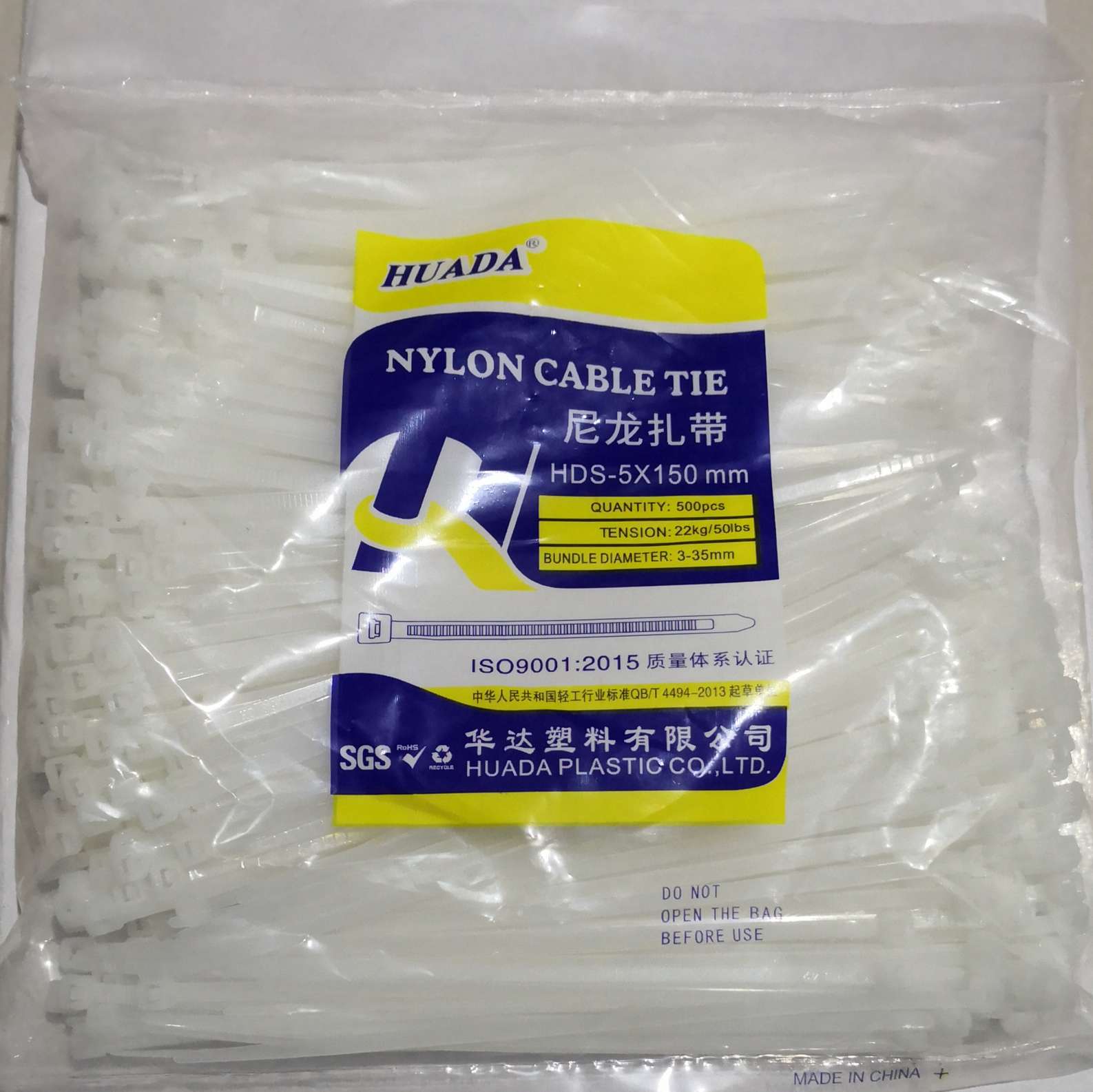 Self-locking nylon cable ties 5*150, 500 pieces per pack, 150 wrapping strips, cable ties, thread ties, plastic cable ties for strangling dogs