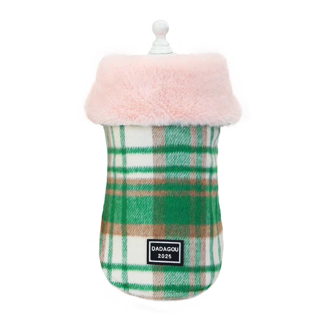 时尚大格子款宠物宝宝秋冬装。轻松上阵，随意穿戴！厚实柔软！详情图6