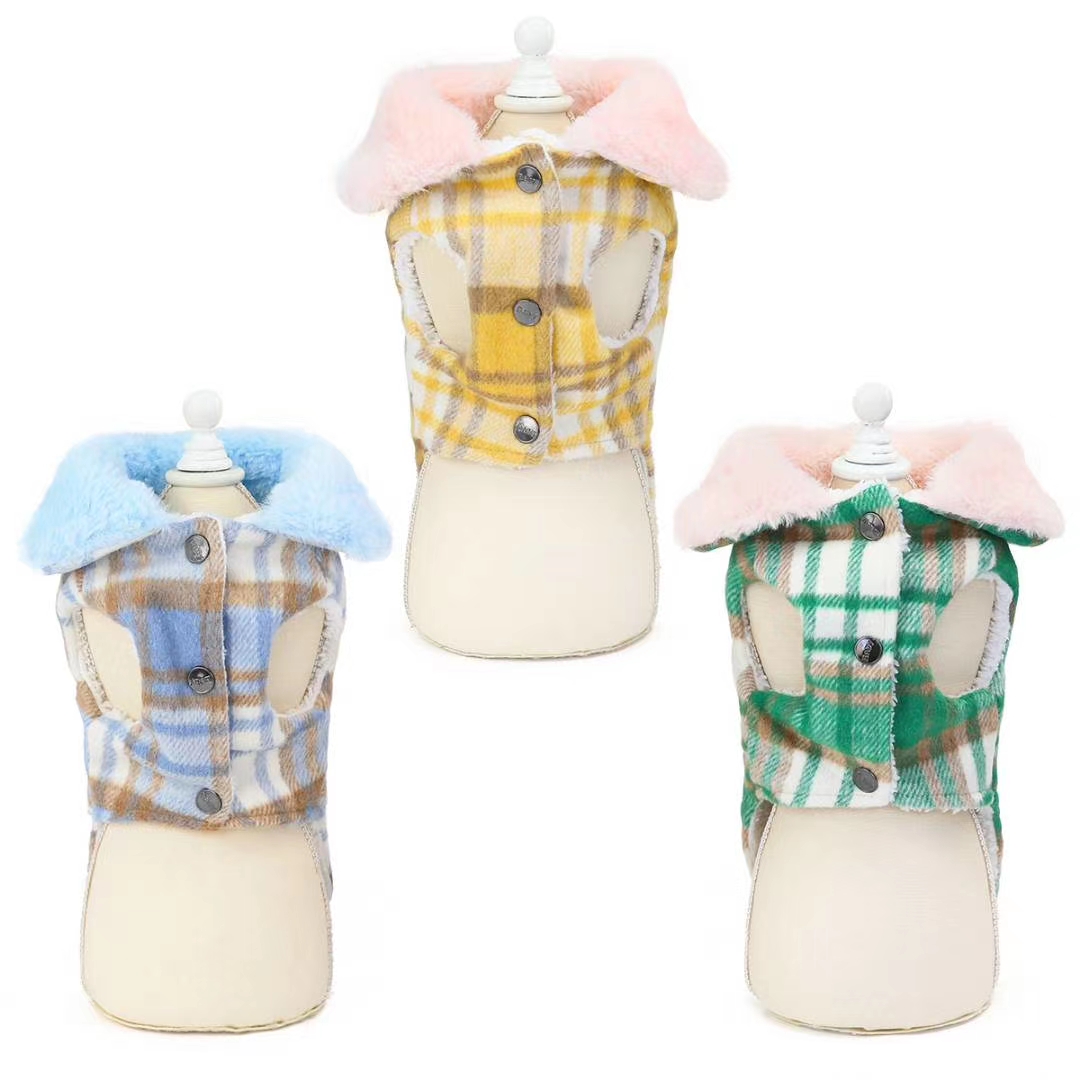 时尚大格子款宠物宝宝秋冬装。轻松上阵，随意穿戴！厚实柔软！详情图8
