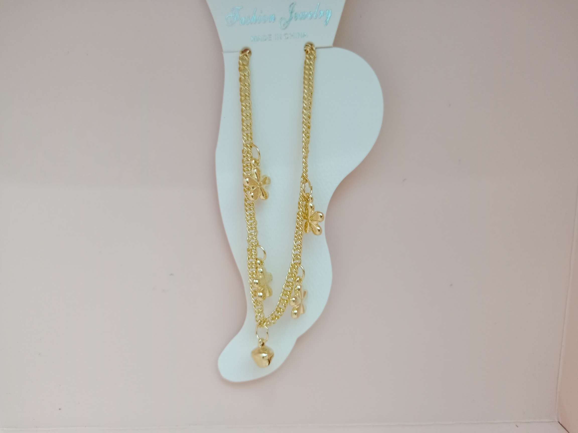 密链CCB小花铃铛脚链图