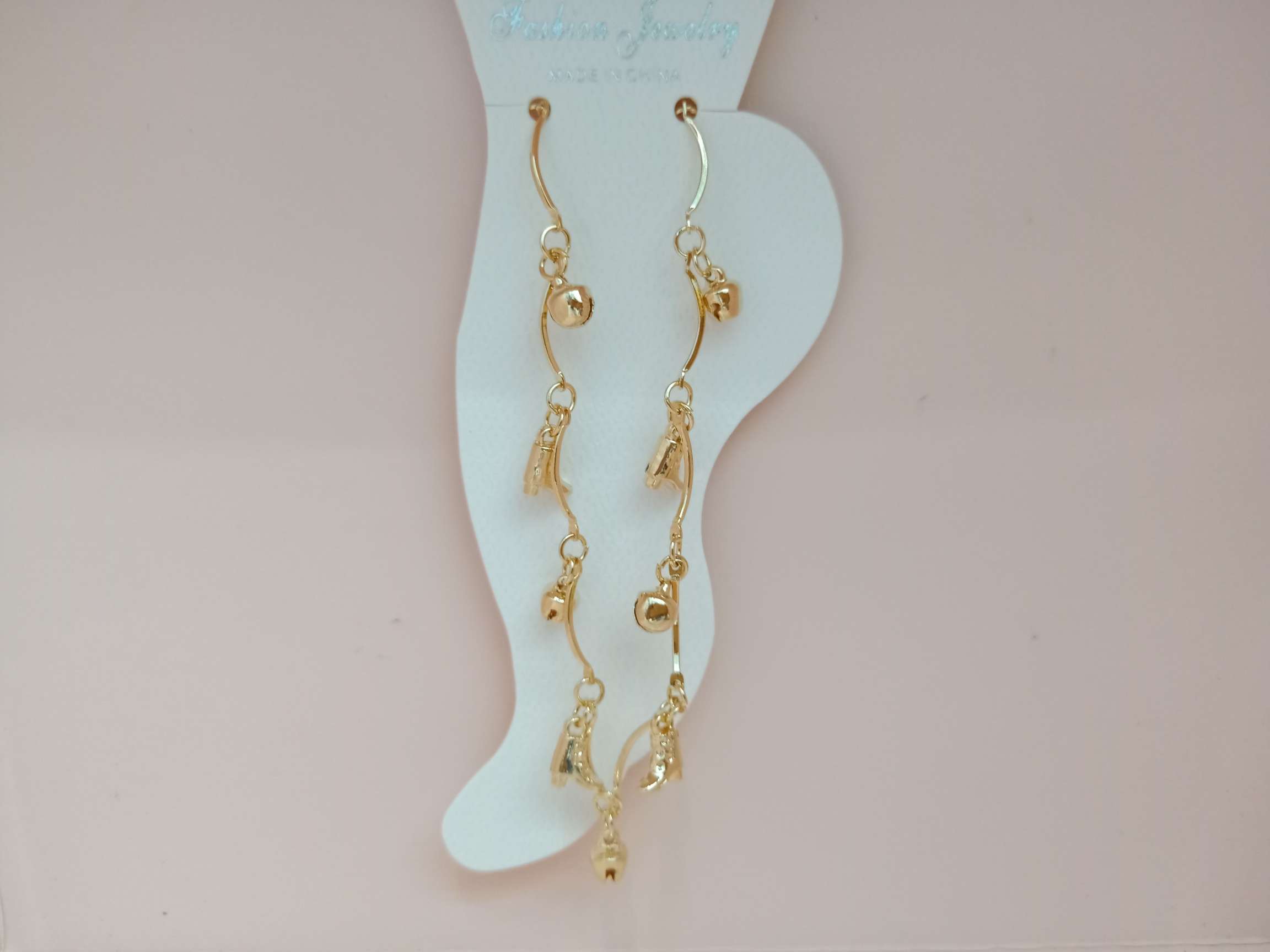 压花弯棒CCB靴子铃铛脚链图