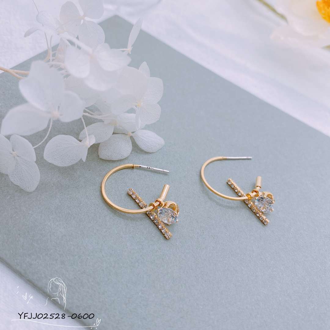 Korean Version Of All Fashion Senior Sense New Zircon Earrings Specification drawing