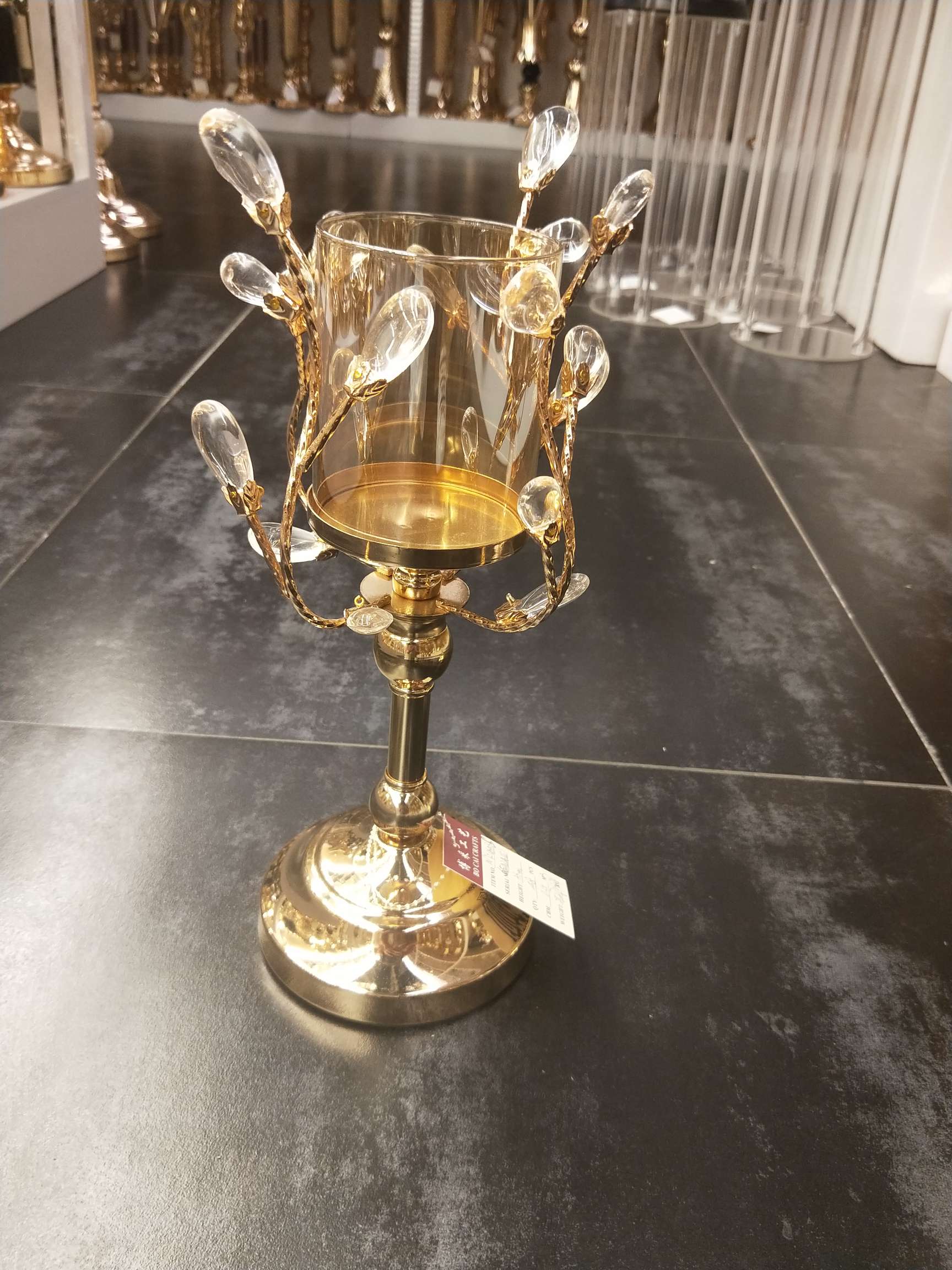Crystal delicate candlestick restaurant table home decoration decoration Western restaurant decoration thumbnail