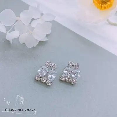 The Korean version can be used for all kinds of fashionable and high-end zircon earrings thumbnail