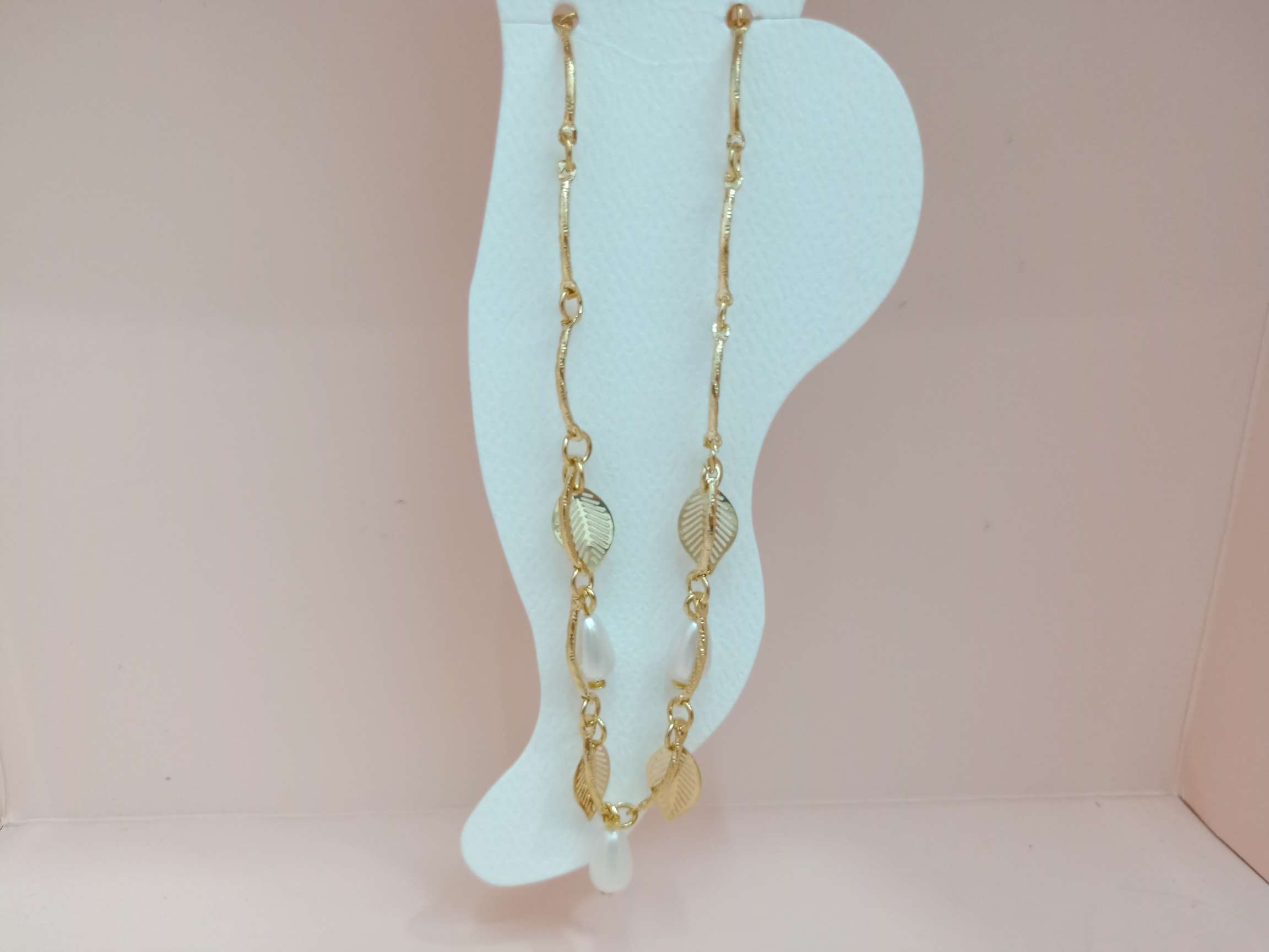 批花弯棒电脑片叶子珍珠脚链