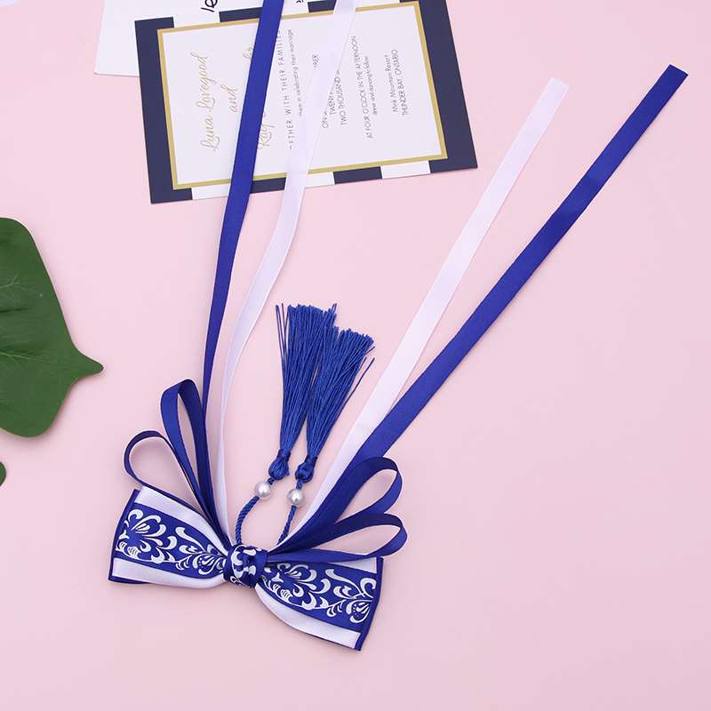Sapphire blue ribbon headdress thumbnail