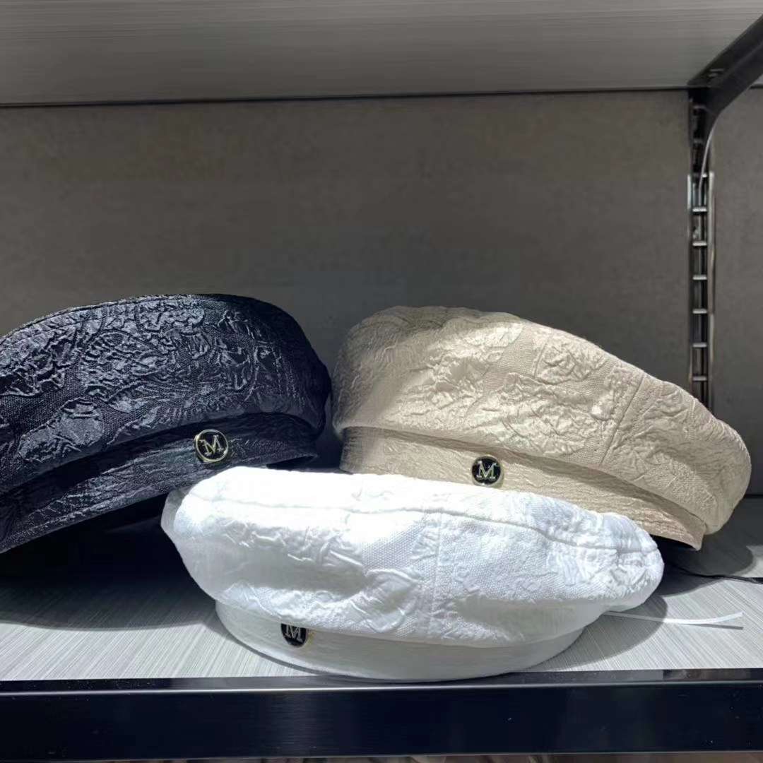 Beret British retro pleated web celebrity art versatile artist hat thin fashion casual instagram hat thumbnail