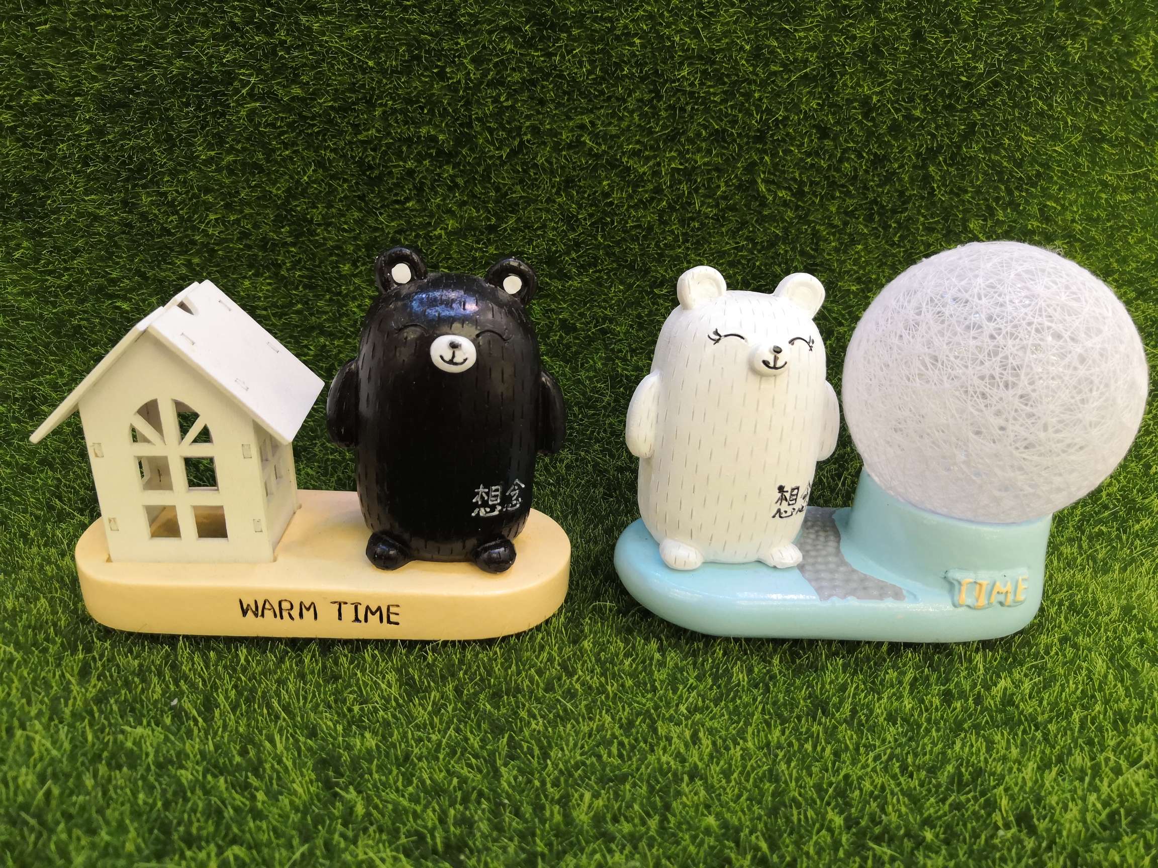 Colorful string ball house lamp, cute bear figure-piece