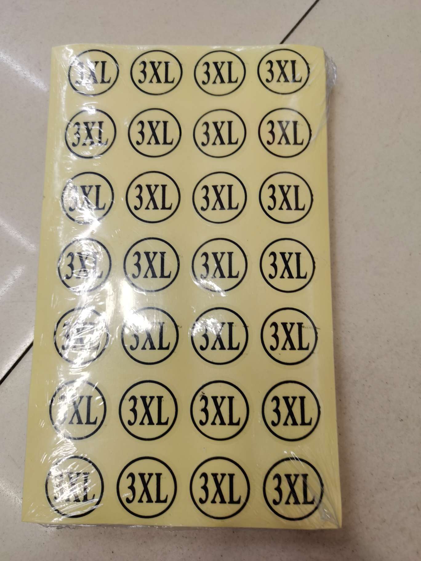 透明不干胶尺码