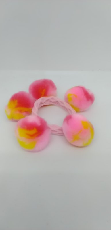 粘5颗花球毛巾圈