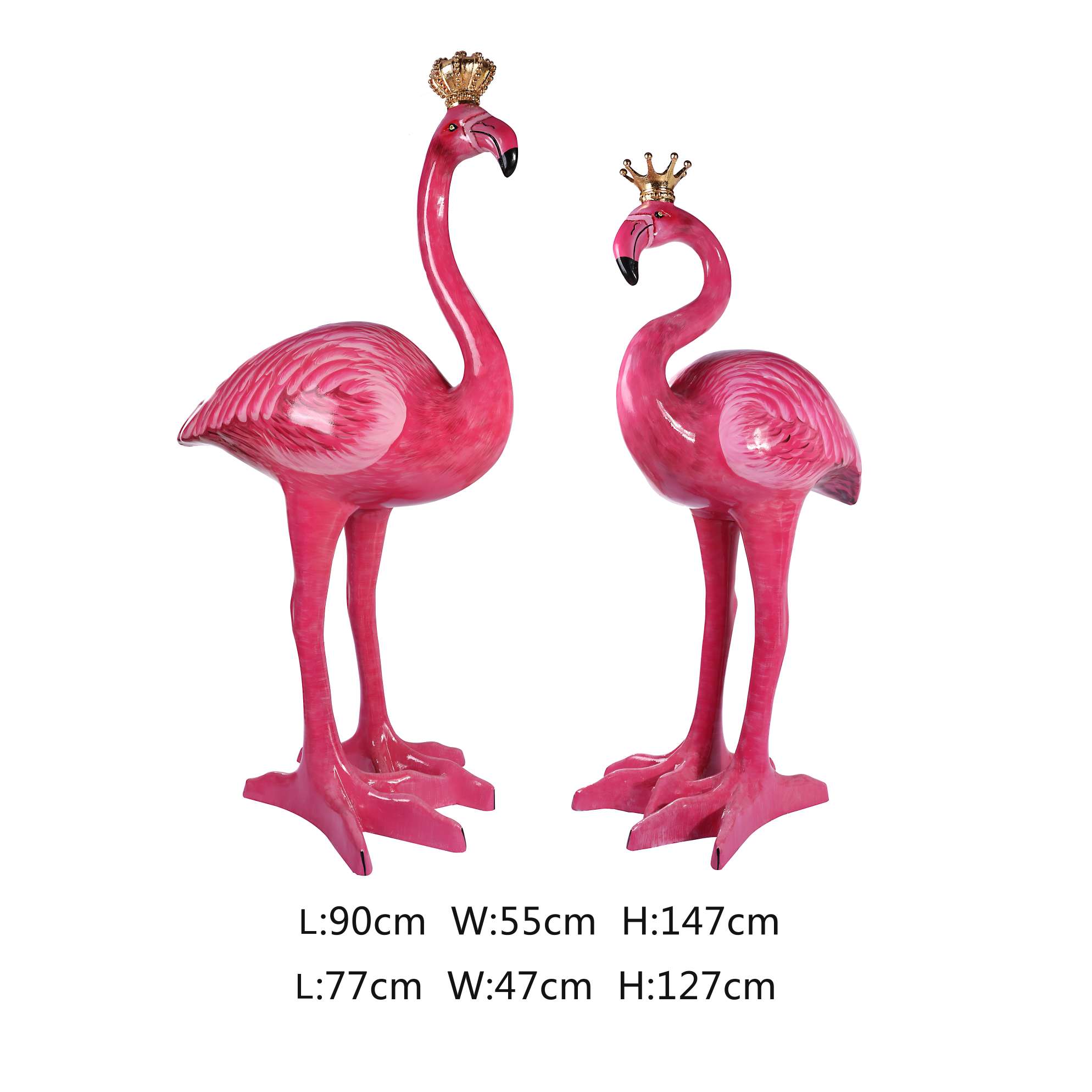 Flamingos are 147*90*45 in height and 127*77*45 in height