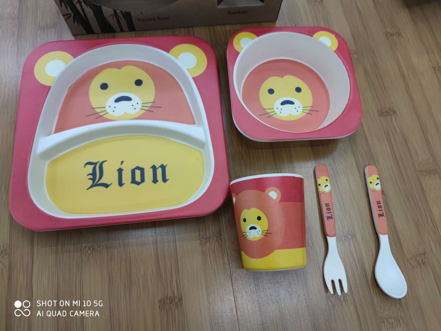 Zf001-06 Lion Set for Children five-piece bamboo fiber set for children thumbnail