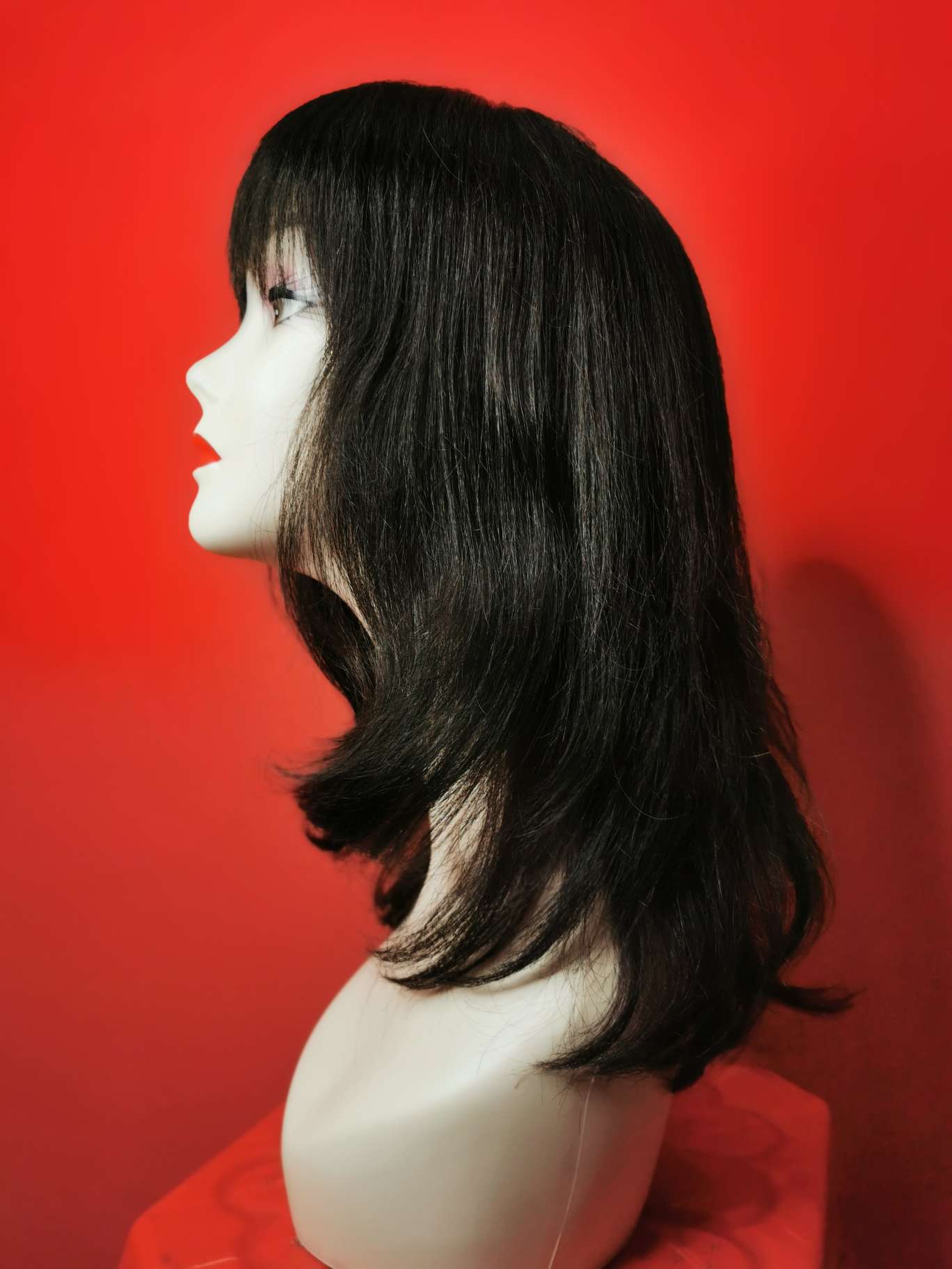 100% hand-knitted real human hair, ladies' headgear, long hair undefined