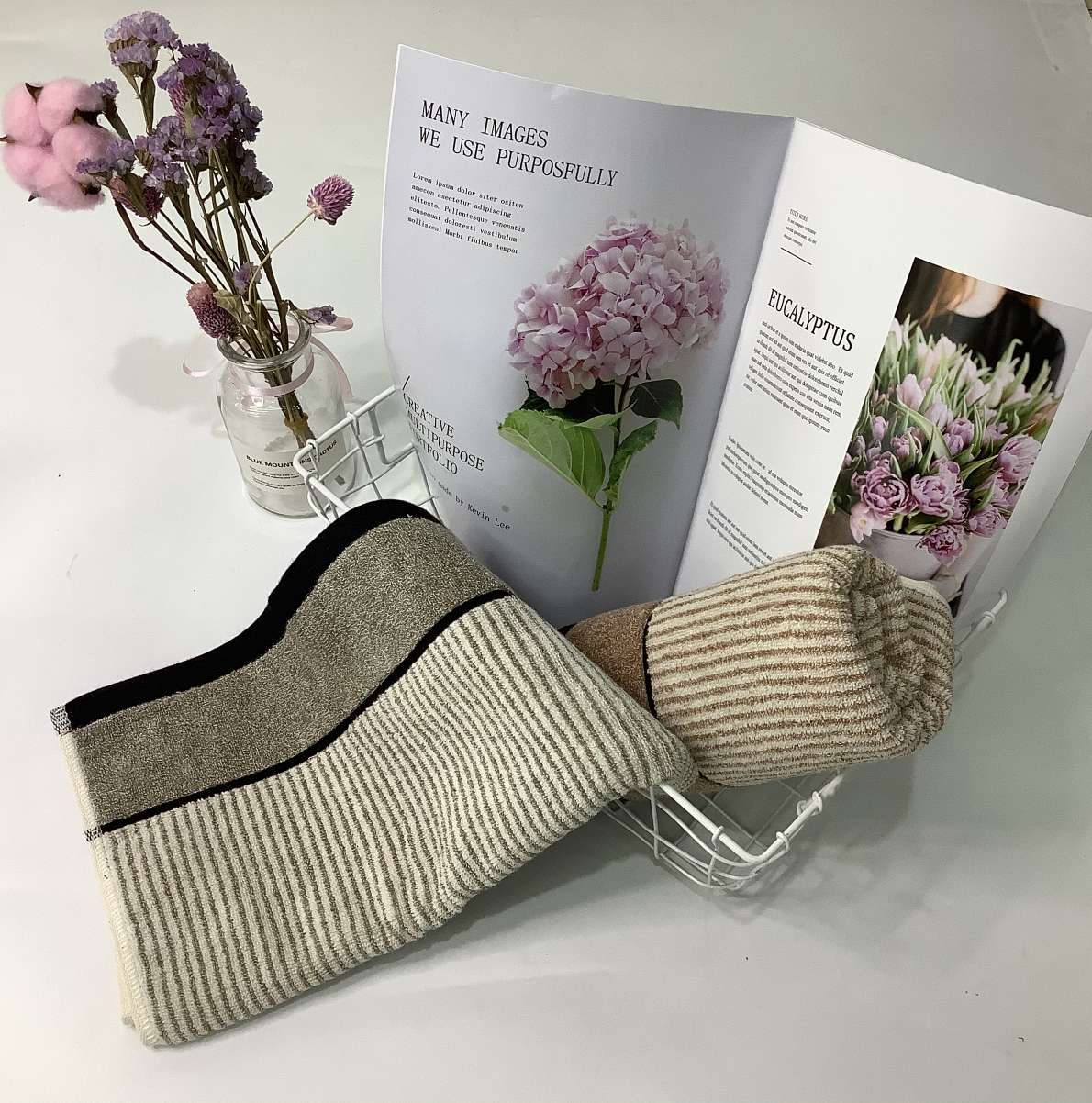 Coffee-colored towels