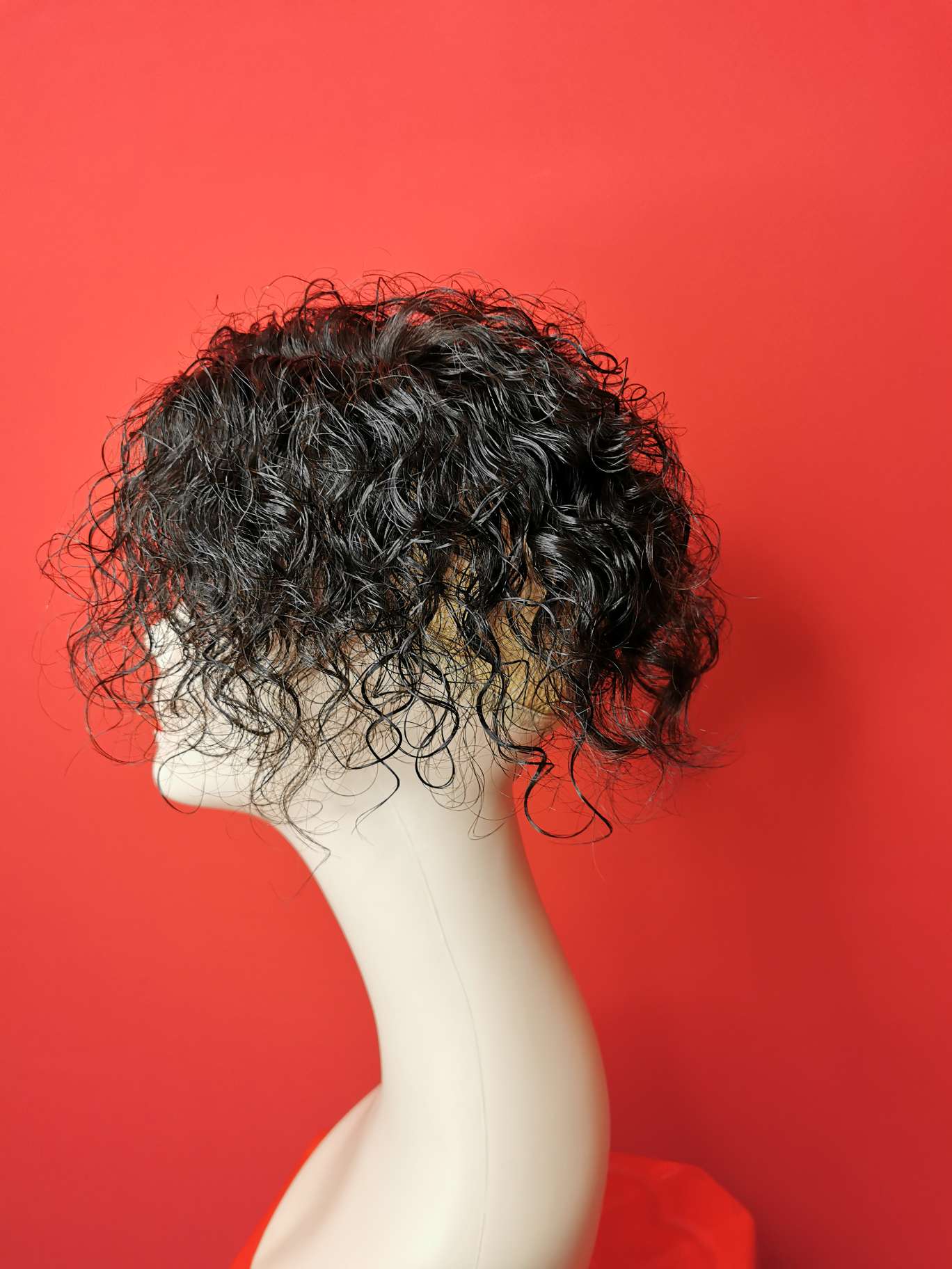 100% hand-knitted real person hair, ladies' hair blocks, curly style Specification image