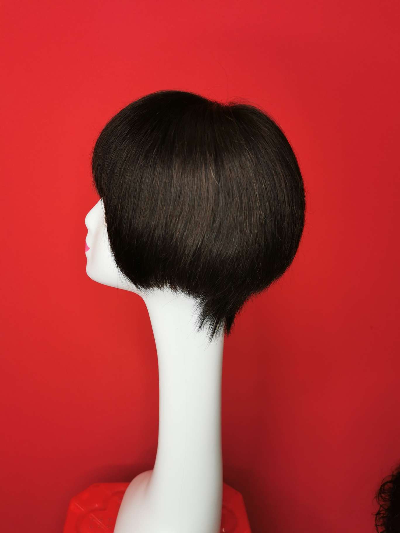 100% hand-knitted real hair, ladies' headgear, Bob hairstyle Specification image