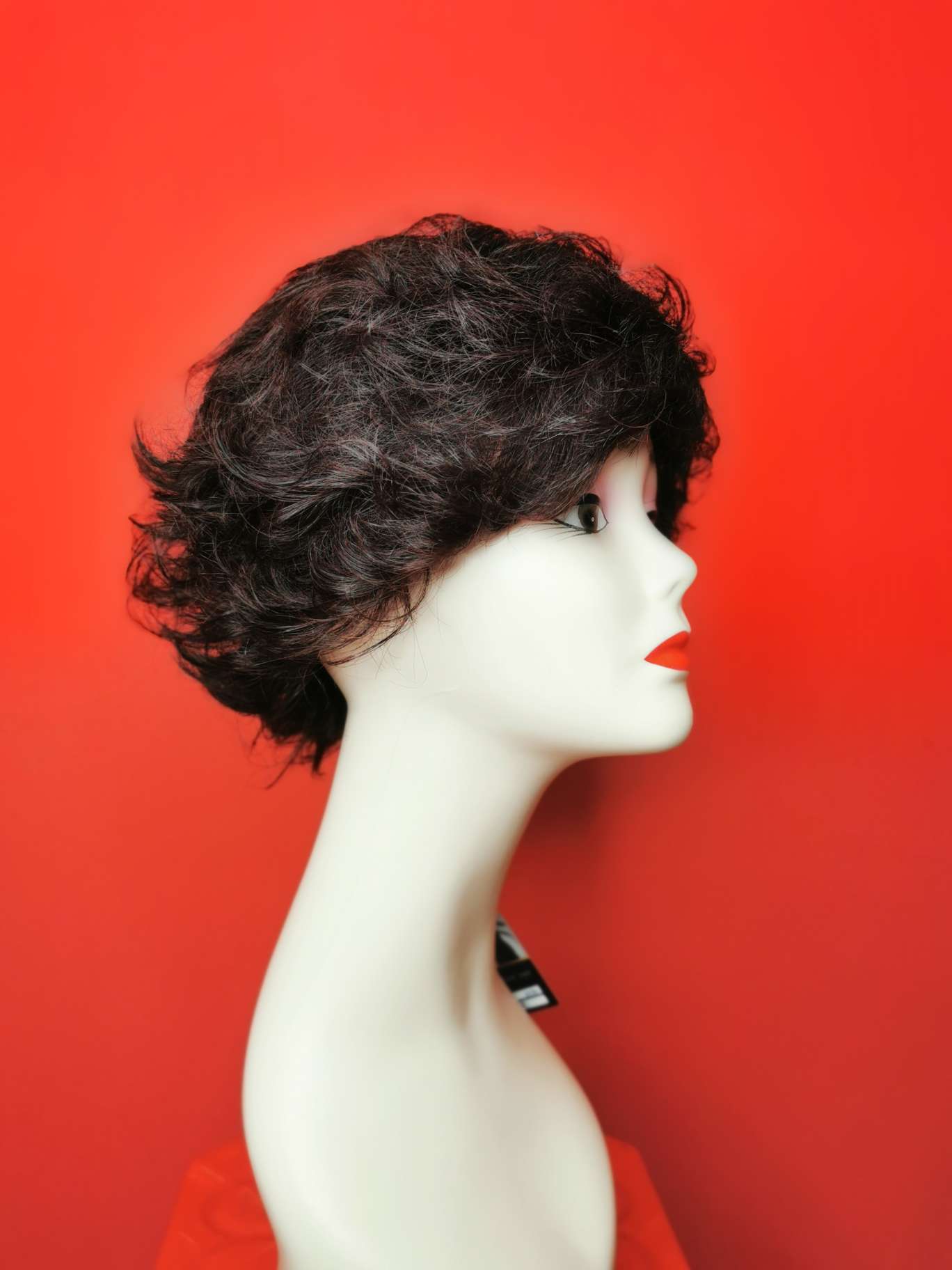 100% hand-knitted real hair, ladies' headwear, upturned mom style Item Picture