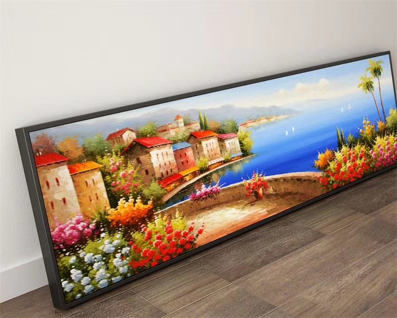 客厅现代简约装饰画酒店大尺寸手绘油画沙发背景墙抽象轻奢挂画 40*120详情图9