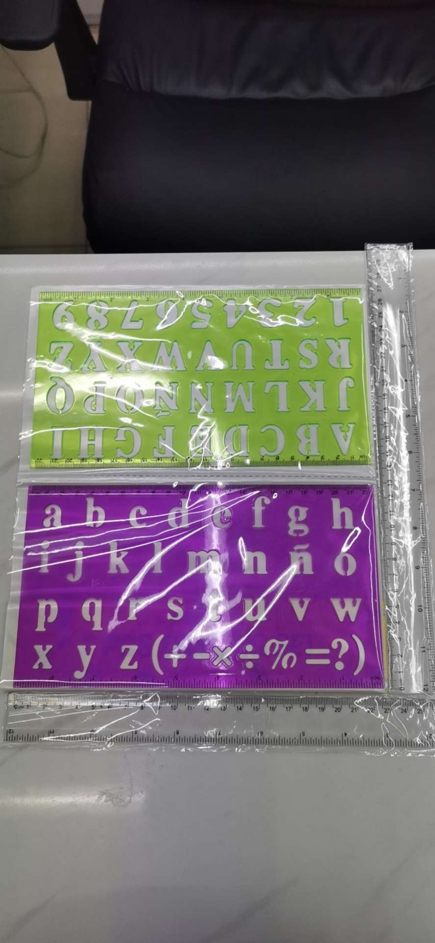 字母板尺子塑料文具广告尺子彩色印刷尺子