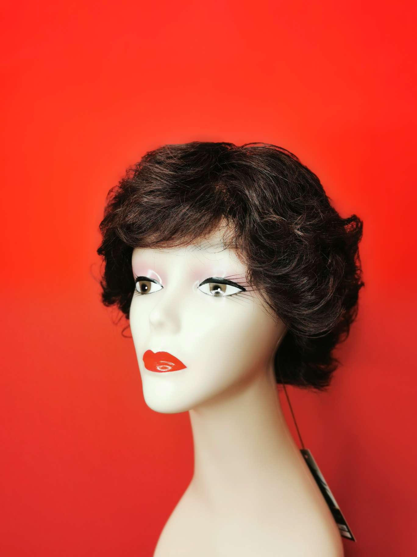 100% hand-knitted real hair, ladies' headwear, upturned mom style details Picture