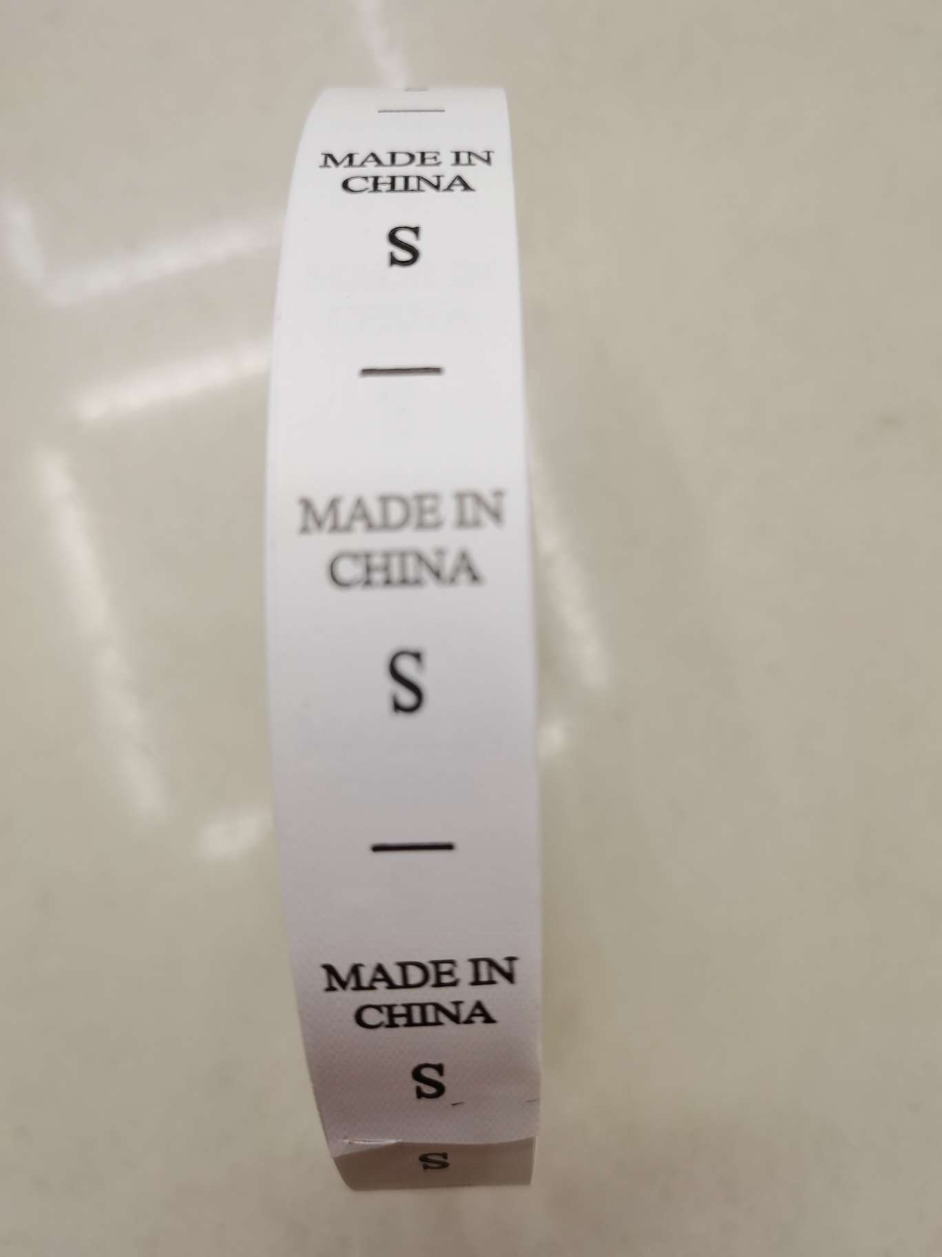 "Made in China with size.
