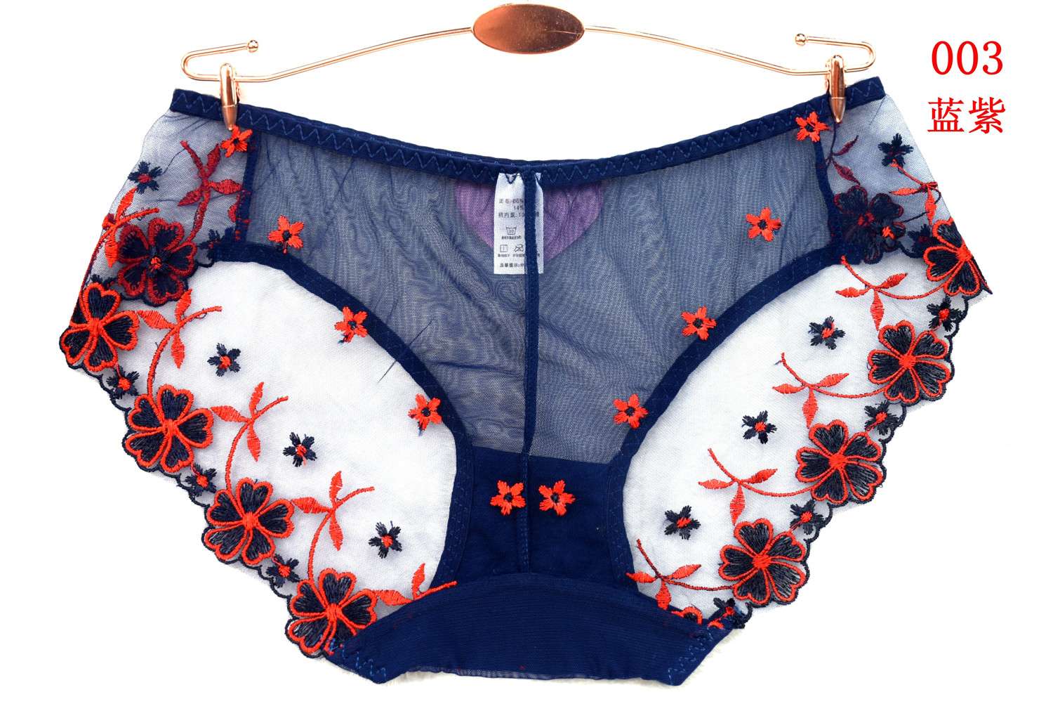 Three sexy non-trace lace embroidery code underwear transparent gauze hot ultra-thin temptation crotch cotton thumbnail