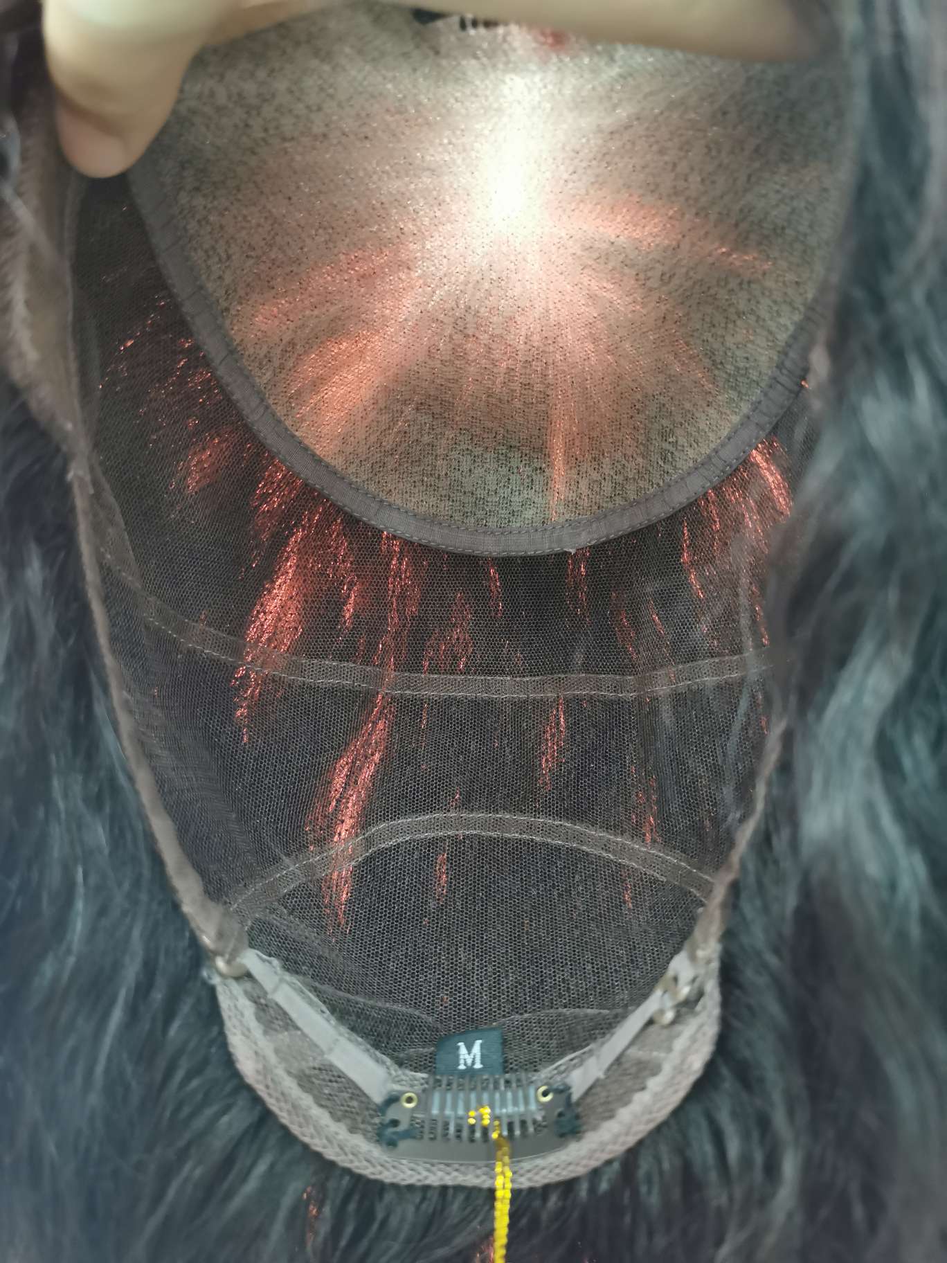 100% hand-knitted real human hair, ladies' headgear, long hair Specification image