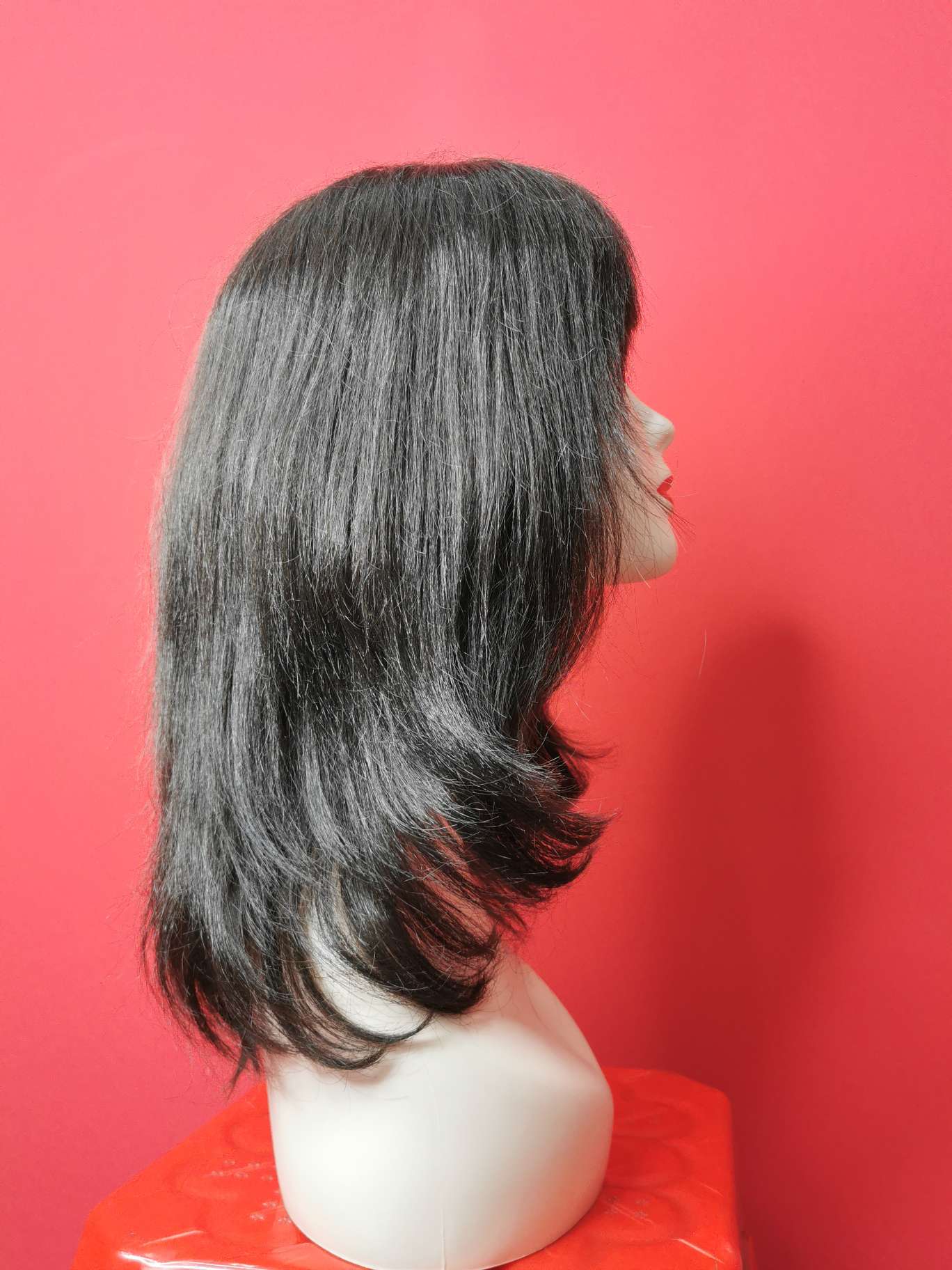 100% hand-knitted real human hair, ladies' headgear, long hair undefined