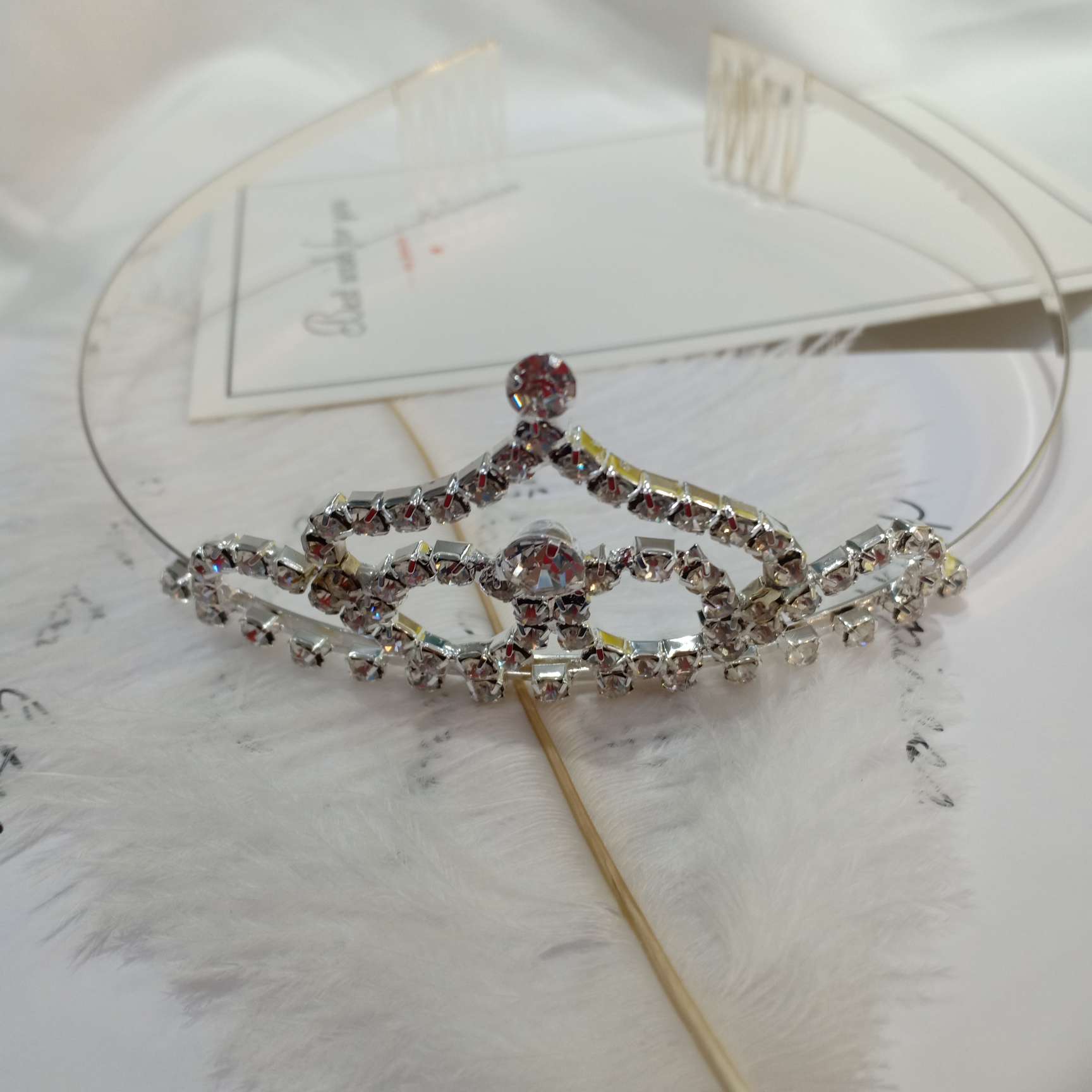 Korean children's crown headwear, princess hair accessory, rhinestone, little girl hair band, hair clip, girls' crown Specification image