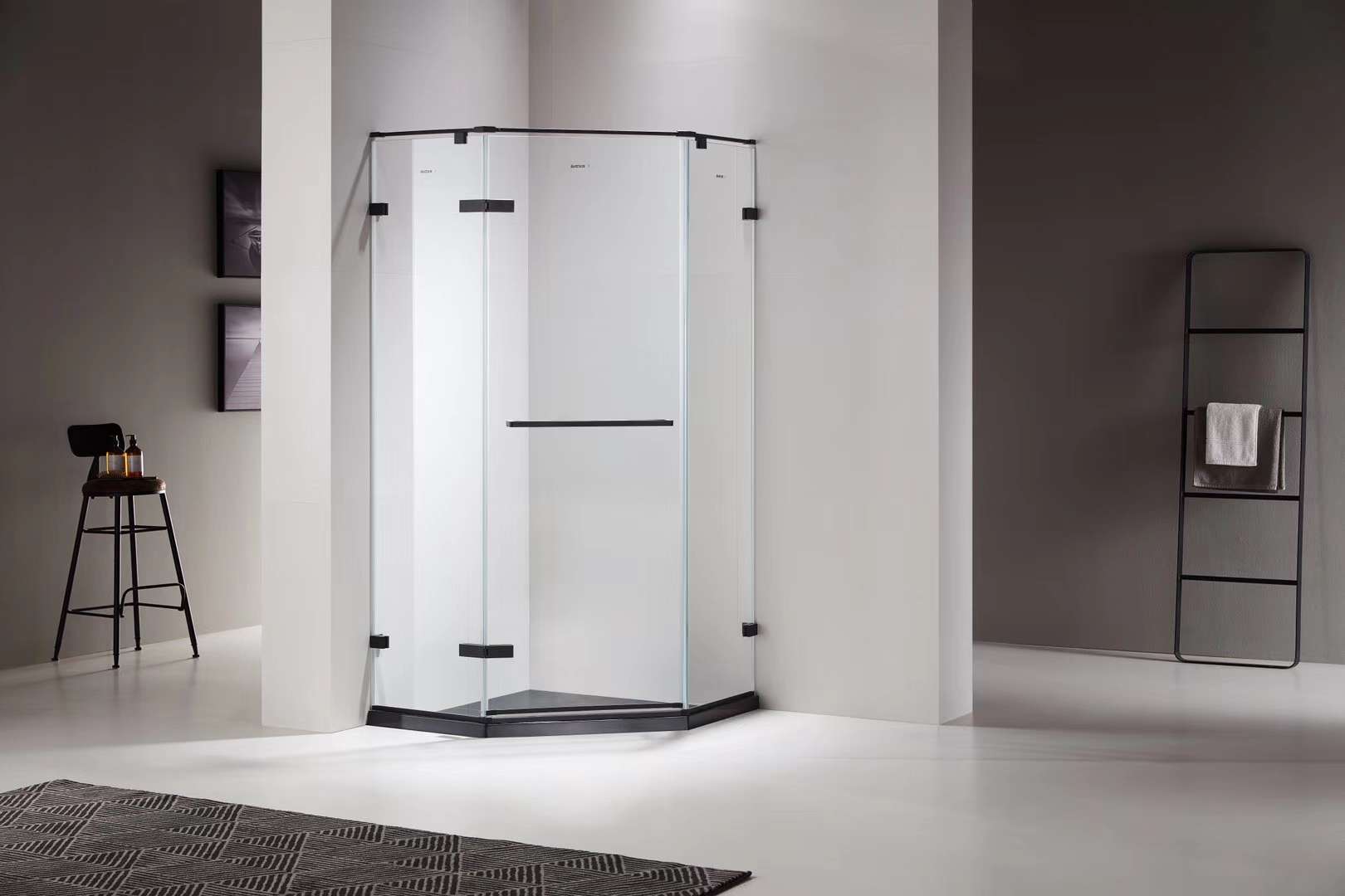 贝特超白水晶玻淋浴房06系列雅黑热销款价格实惠一体化设计
