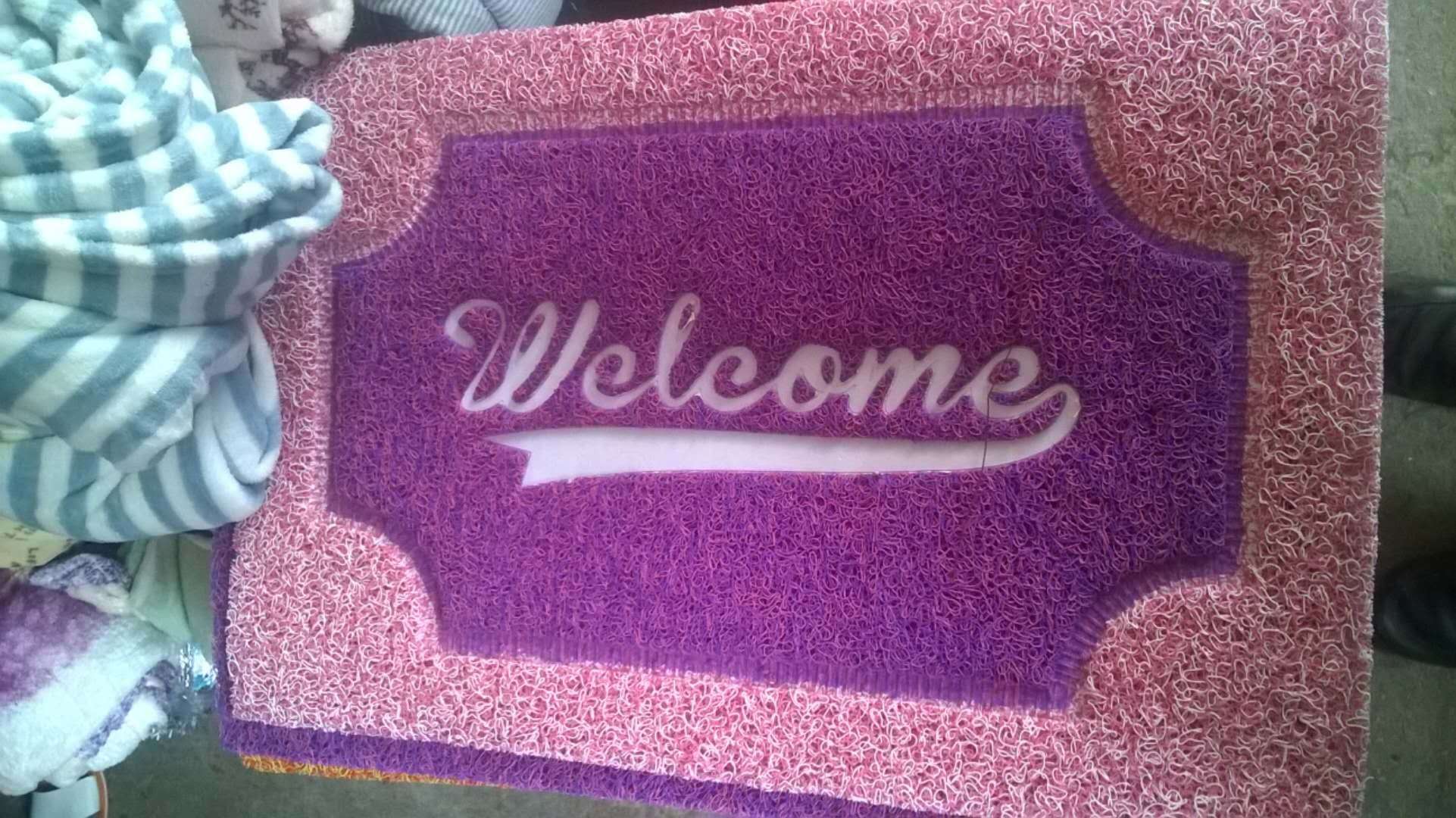 PVC mesh bottom two-color pressure English vase floor mat thumbnail