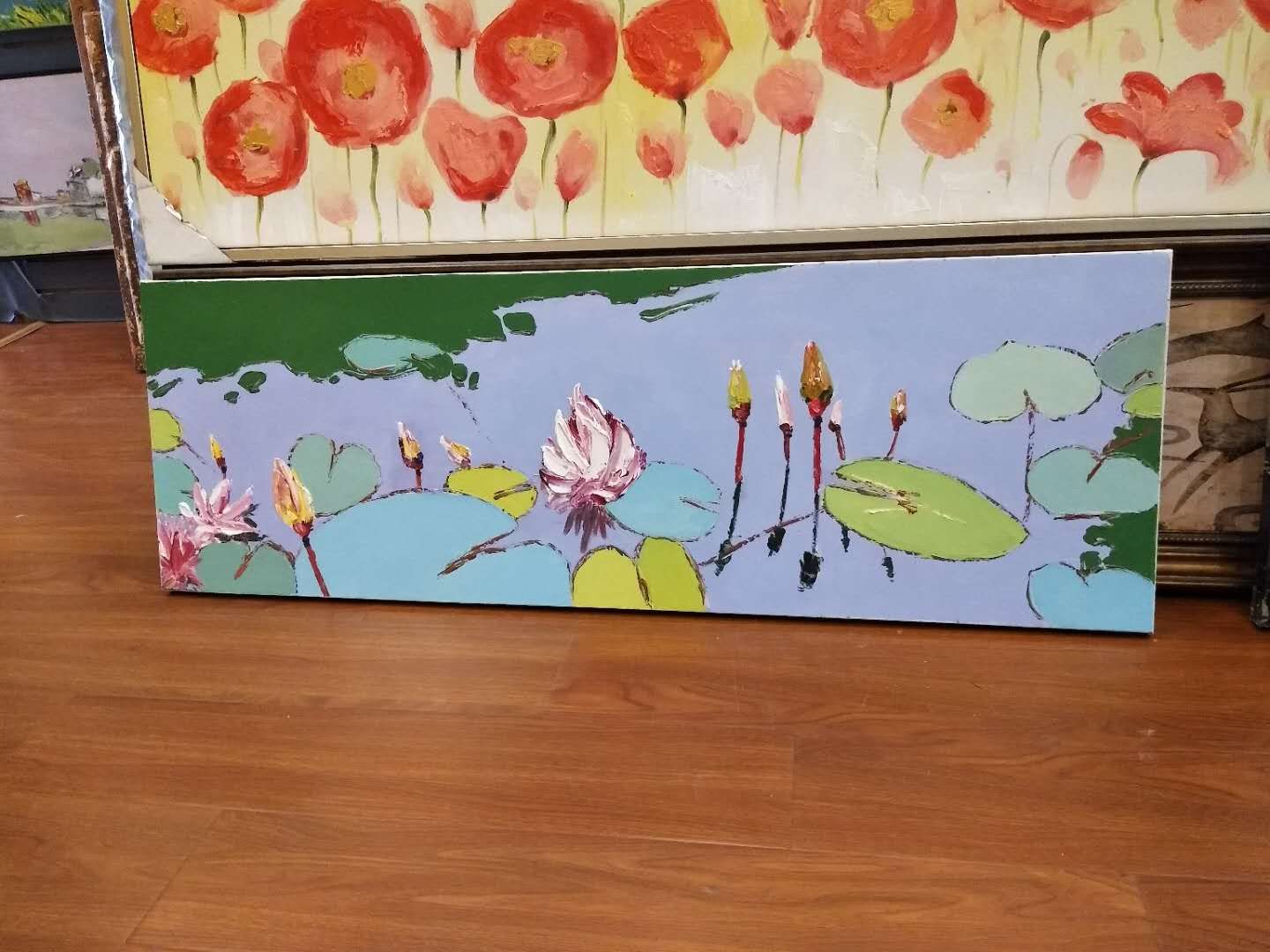 客厅现代简约装饰画酒店大尺寸手绘油画沙发背景墙抽象轻奢挂画 40*120详情图8